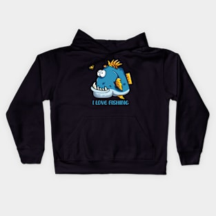 I Love Fishing Kids Hoodie